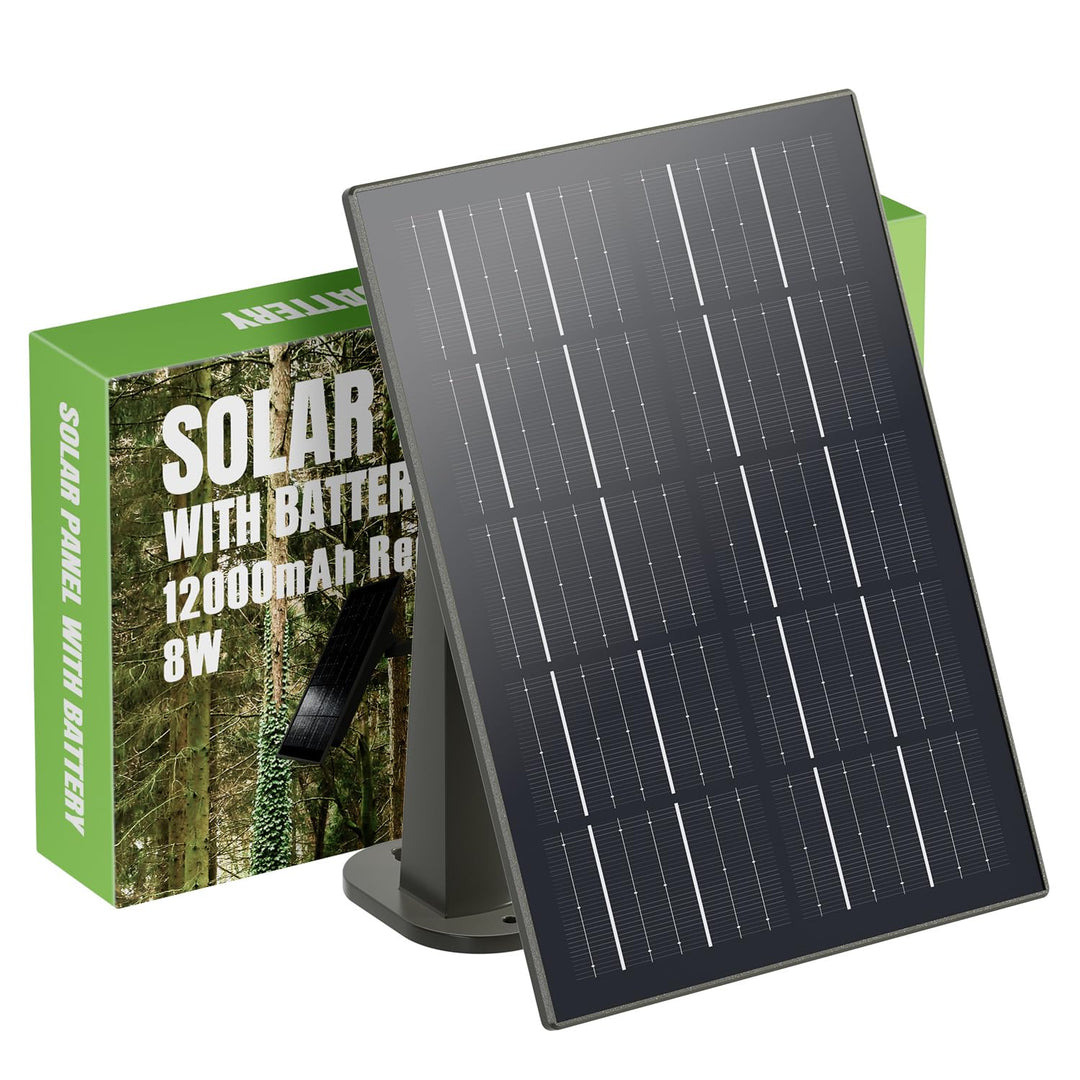 Solarpanel Eingebauter 20000mAh Akku kompatibel mit 12V/6V Wildlifekamera&Überwachungskameras mit 3M