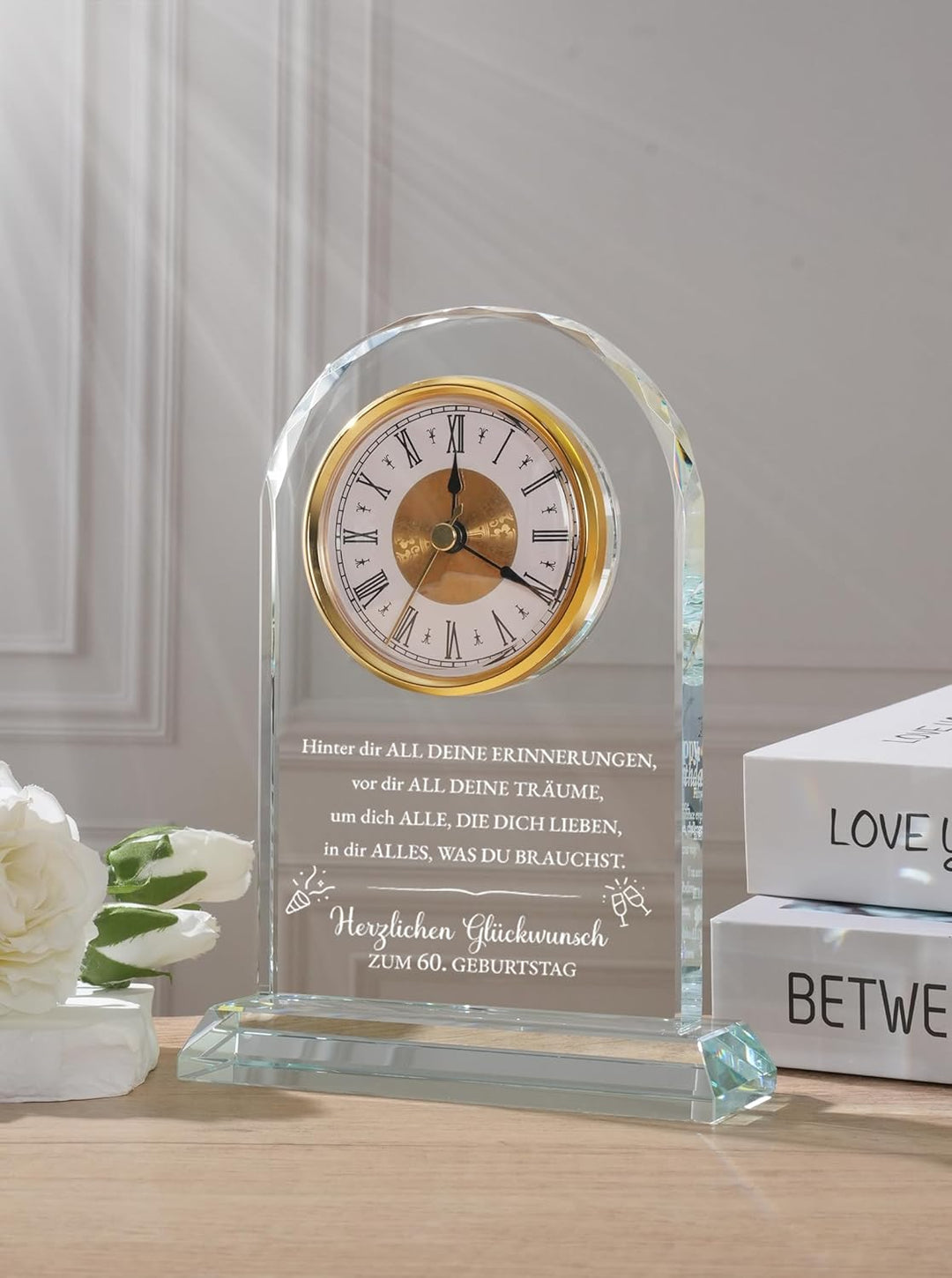 Geschenk 60. Geburtstag Frauen & Männer Jahrgang 1966 – Tischuhr mit Spruch – Geschenkidee für Mama