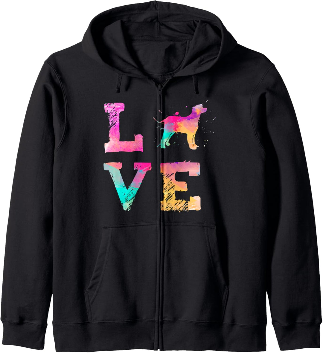Bunte Aquarellmalerei Irish Water Spaniel Hund Kapuzenjacke