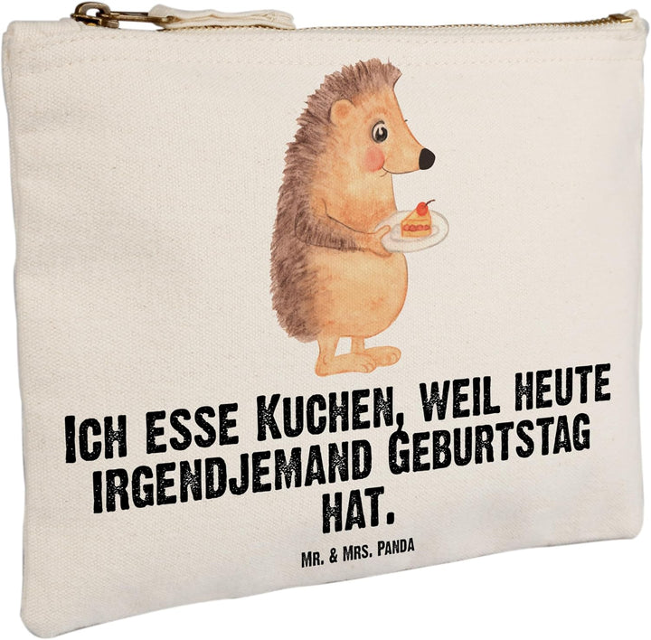 Mr. & Mrs. Panda Kosmetiktasche Igel Kuchenstück Grösse XL Grosse - Geschenk, Stoffbeutel, Federtasc