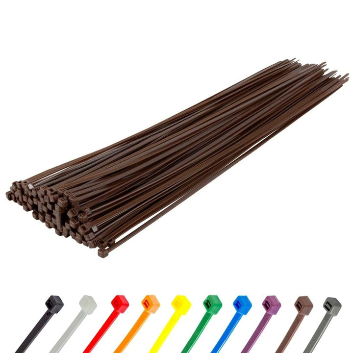 Gocableties Kabelbinder 100 Stück Braun, 450 mm x 9,0 mm mit 79,4 kg Zugfestigkeit, extra starkes, U
