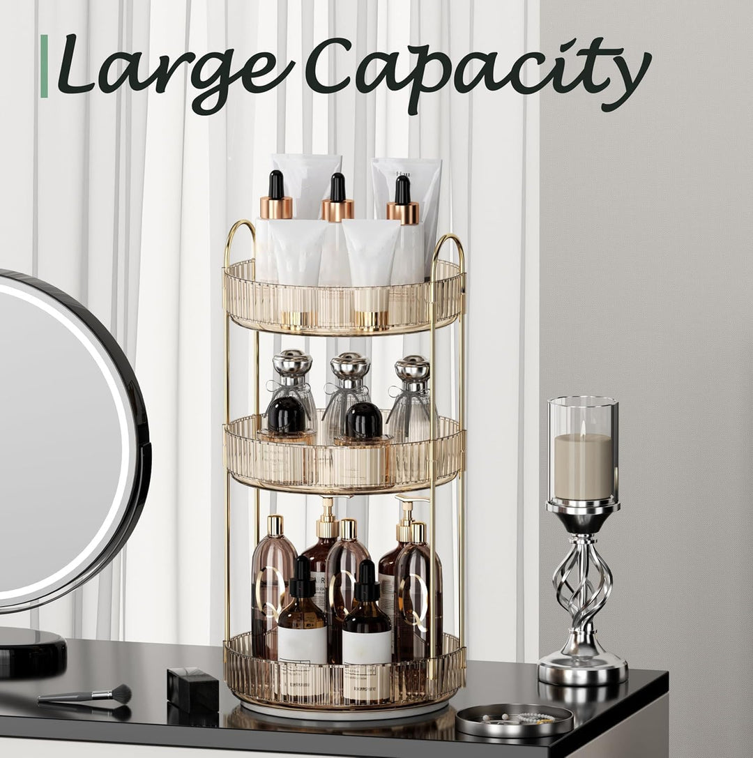 Make Up Kosmetik Organizer, 360° Drehbar Grosse Kapazität Kosmetik Organizer, Multifunktionaler Kosm