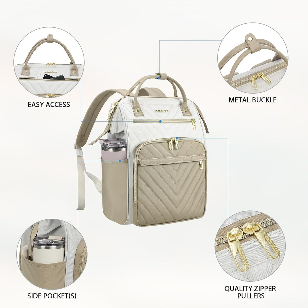 VANKEAN Laptop-Rucksack für Damen – Herren, Computer-Arbeitstasche, grosse Kapazität, wasserdicht, 3