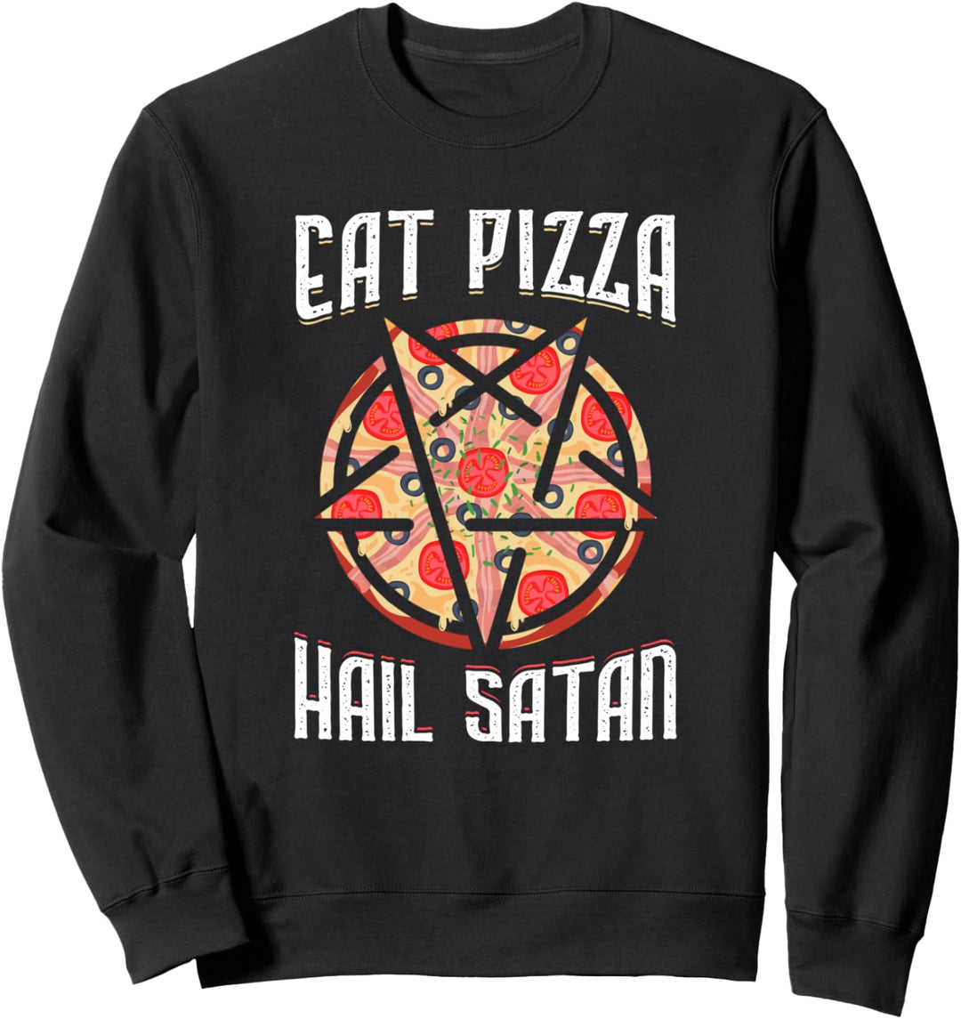 Iss Pizza Hail Satan Gothic Okkultismus Sweatshirt