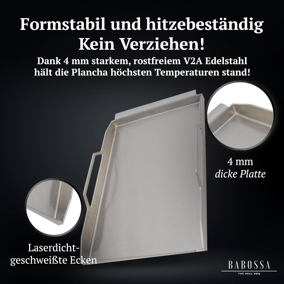 BABOSSA Premium Einsatzpfanne/Plancha kompatibel mit allen Napoleon Rogue Modellen | 44.9x27.4cm | M