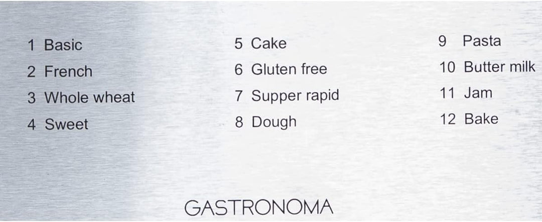 Gastronoma 18260001 Brotbackautomat, Brotbackmaschine 12 digitale Programme, automatisches Zutatenfa