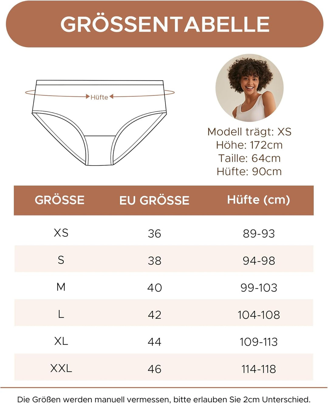 INNERSY Unterhosen Damen Baumwolle Atmungsaktive Hipster Unterwäsche Basic Bequem Panties 6er Pack X