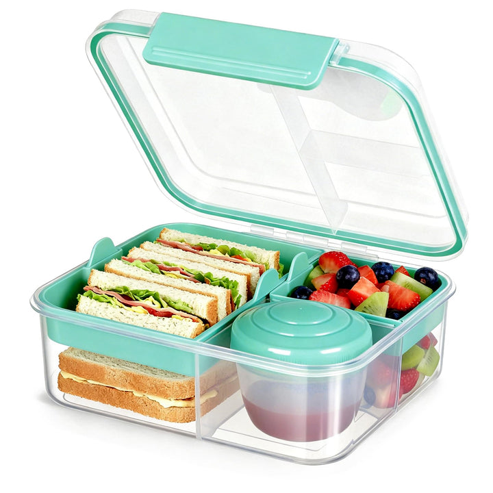 VINATO Brotdose Kinder mit Fächern, Lunchbox für Erwachsene und Kinder, Bento Box mit Tragbarem Grif