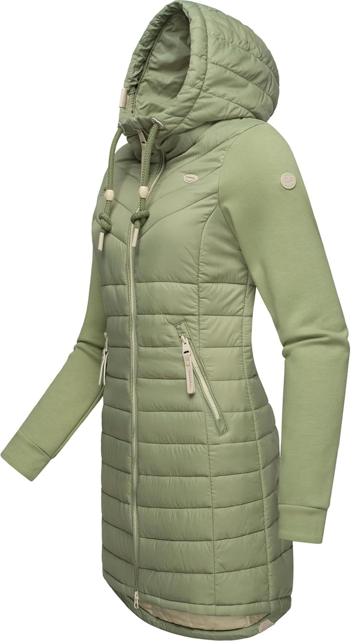 Ragwear Damen Übergangsjacke leichte Jacke lang mit Kapuze Lucinda Long II Intl XS-6XL XS Light Oliv