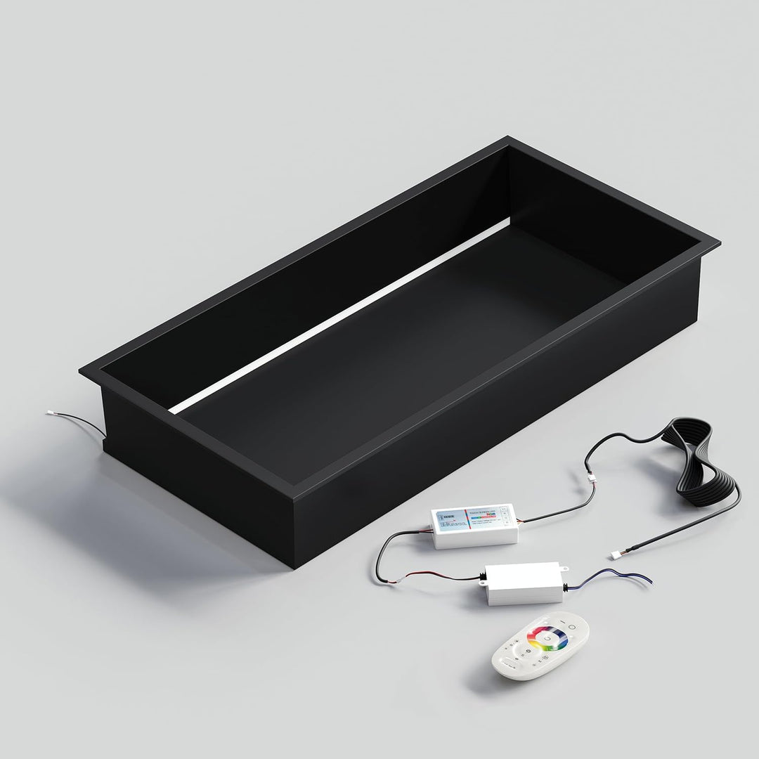 Wandnische Dusche Edelstahl mit RGB LED-Licht, Eingebettete Duschnische Schwarz Einzelregal Lagerung
