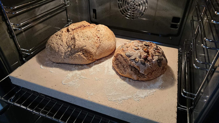 Pizzastein Brotbackstein Flammkuchenplatte aus Speicherschamotte, Für E-Herde