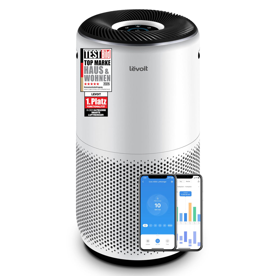 Levoit HEPA Luftreiniger für Allergiker, HEPA plus Aktivkohlefilter, CADR 433 m³/h, für bis zu 90㎡ W