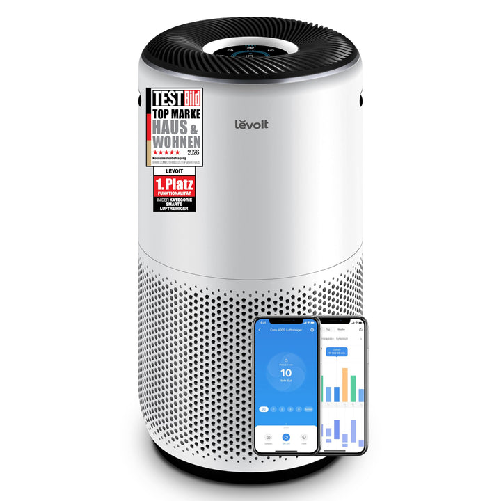 Levoit HEPA Luftreiniger für Allergiker, HEPA plus Aktivkohlefilter, CADR 433 m³/h, für bis zu 90㎡ W