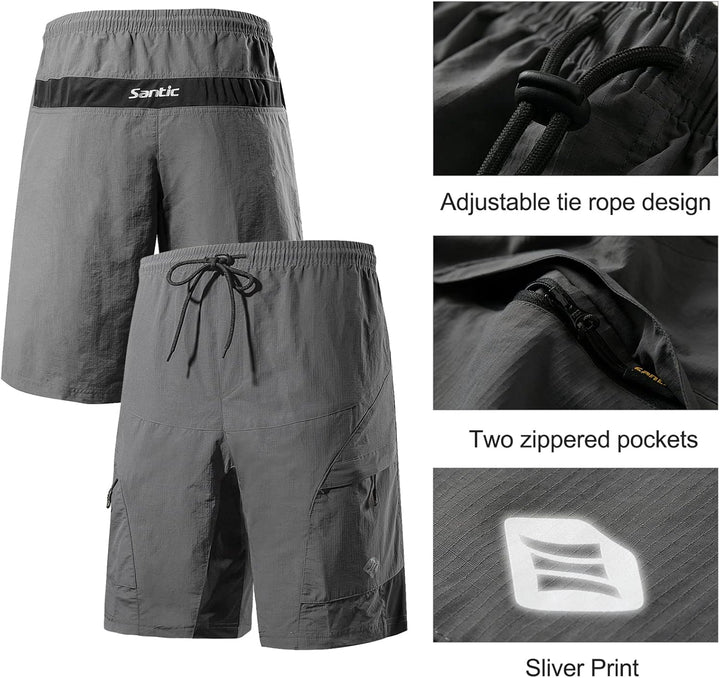 Santic Radlerhose für Herren, Radlerhose, MTB, Rennrad, mit gepolstertem Höschen, für Herren – Boden