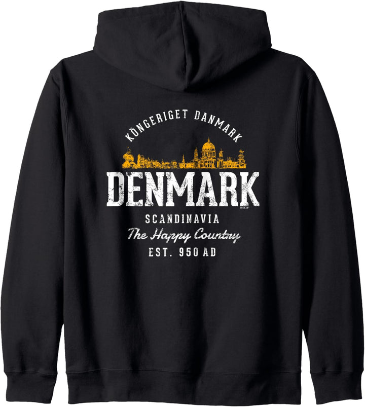 Retro Dänemark im Vintage Stil Kapuzenjacke