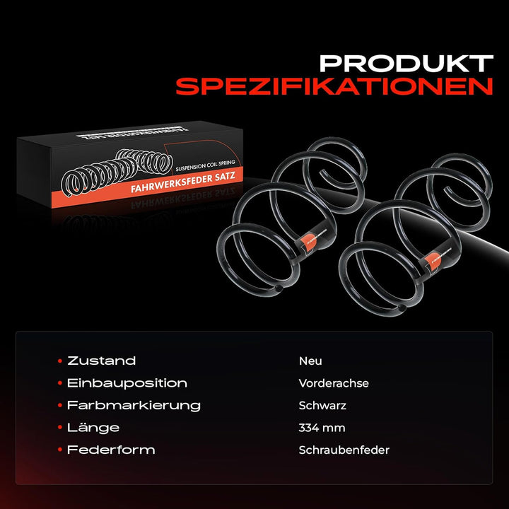 Frankberg 2x Federn Fahrwerksfeder Vorderachse Kompatibel mit 1er F20 F21 2010-2020 2 F23 F22 F87 20