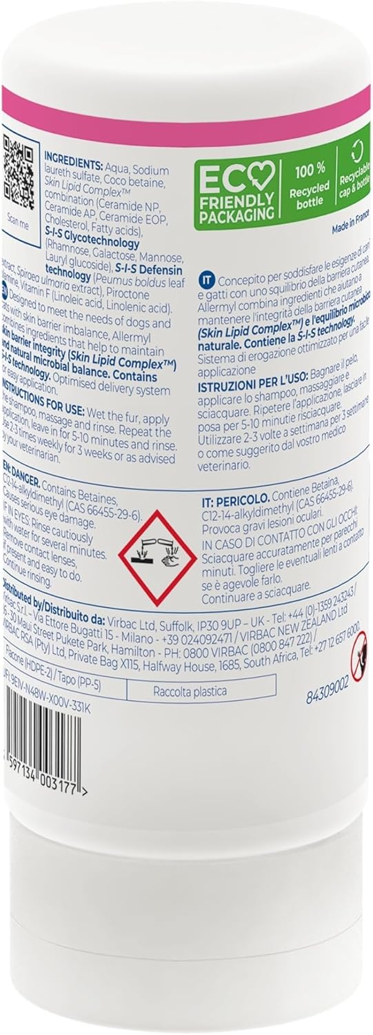 Virbac Allermyl Allergie-Shampoo 200 ml. 200 ml (Pack of 1), 200 ml (Pack of 1)