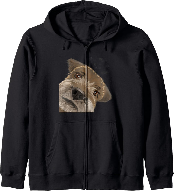Neugieriger Hund Border Terrier Kapuzenjacke
