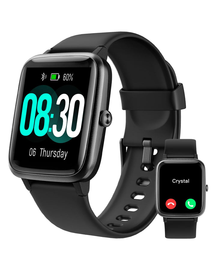 GRV Smartwatch für Damen Herren mit Telefonfunktion,Fitnessuhr mit Pulsmesser SpO2 Schlafmonitor Sch