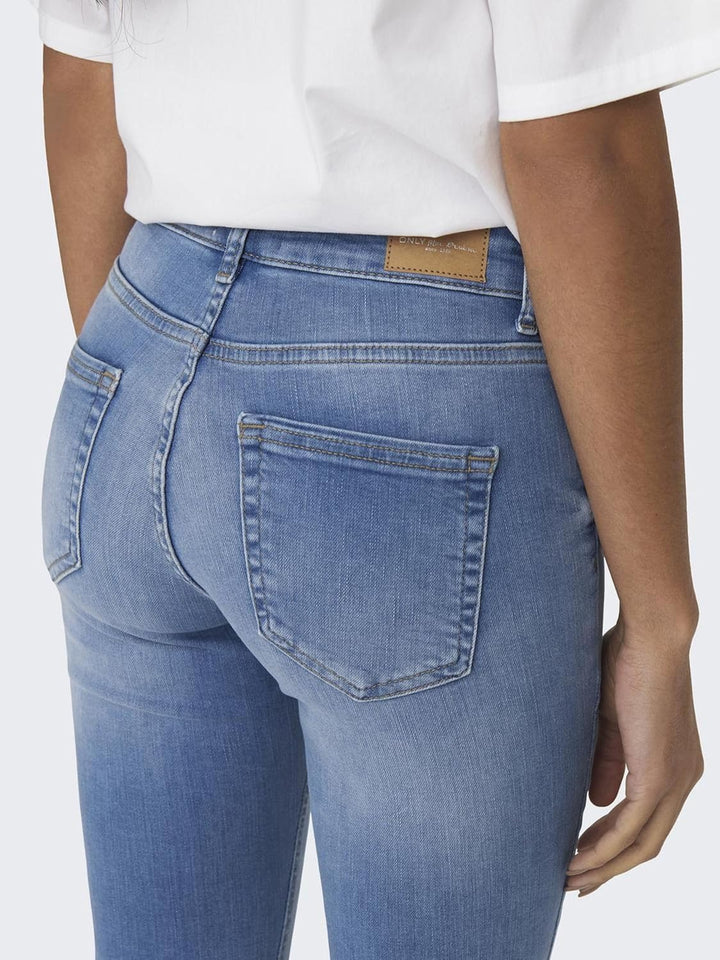 ONLY Damen ONLBLUSH Life MID SK ANK RAW REA155 15250087 XL Grau (Light Medium Blue Denim), XL Grau (