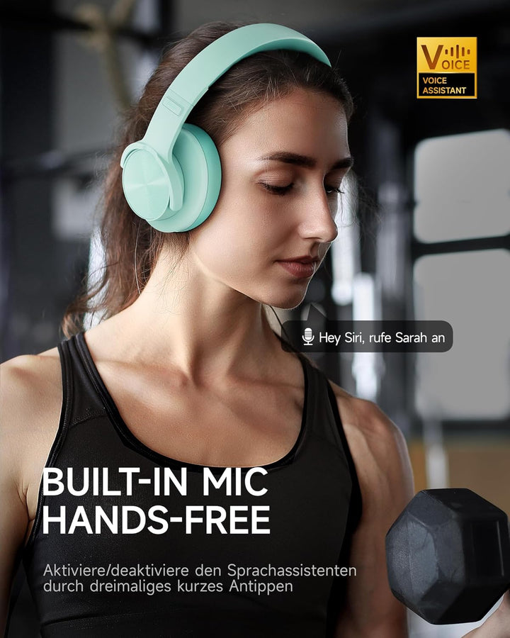 Picun B8 Bluetooth Over Ear Kopfhörer, 120H Spielzeit mit 3 EQ Modi, Niedrige Latenz, Freisprecheinr