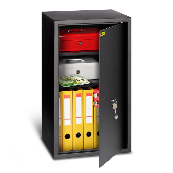 Homesafe HV70K Tresor Möbeltresor Safe mit Schlüssel-Schloss, Geldschrank Wandsafe Boden-Wandtresor,