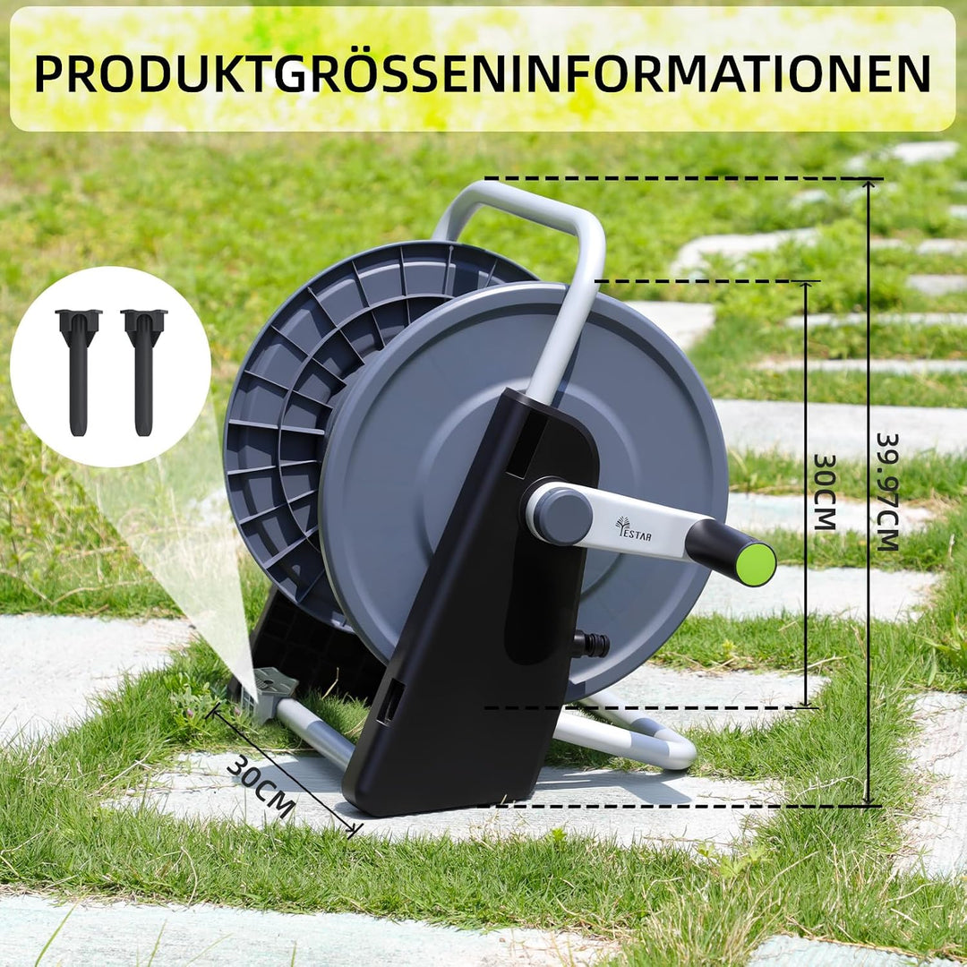 GartenSchlauchtrommel, Schlauchwagen für bis zu 20-30m 1/2 zoll-Schlauch, Wandmontierter Wasserschla