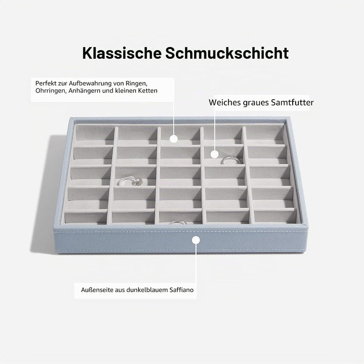 Stackers Altblau Klassisch Schmuckschatulle - 4 Dusky Blue, Dusky Blue