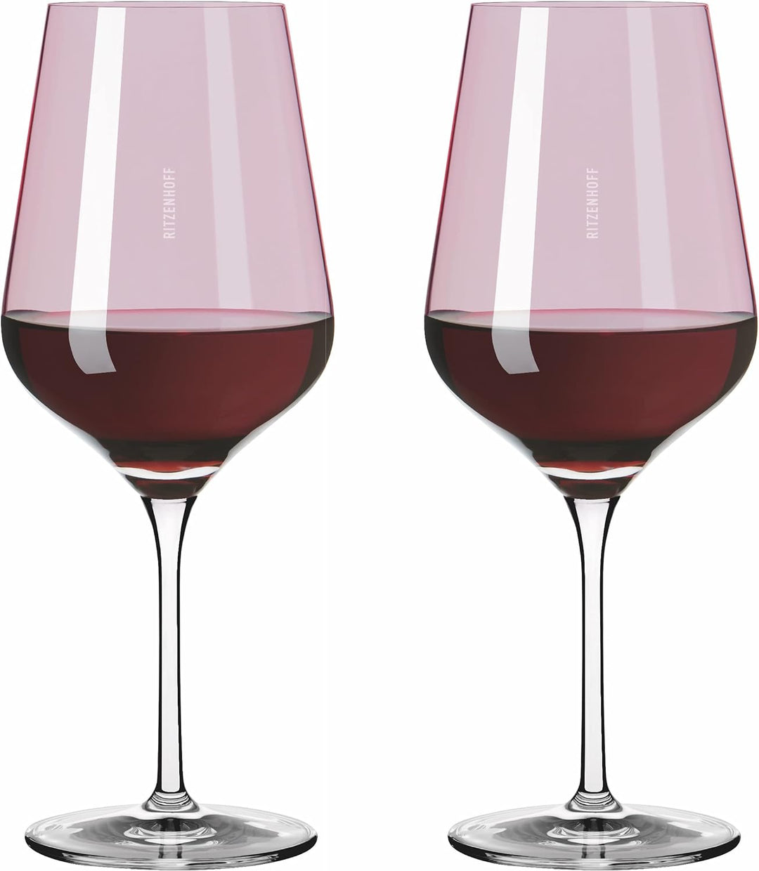 Ritzenhoff 3631003 Rotweinglas 500 ml – Serie Fjordlicht Nr. 3 – 2 Stück mit Farbverlauf Berry – Mad