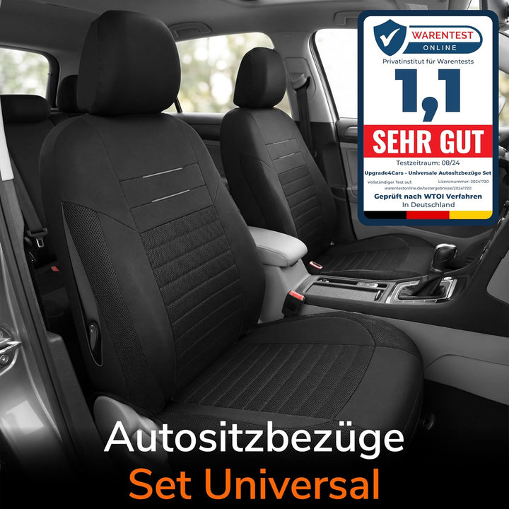 Upgrade4cars Auto-Sitzbezüge Set Universal Version 2026 | Autoschonbezüge Vordersitze & Rückbank | A