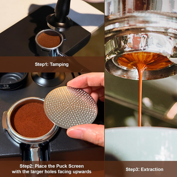 MEION Espresso-Dosiertrichter und Puck-Sieb-Set, magnetischer Kaffeetrichter, wiederverwendbarer Esp