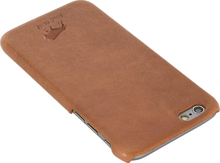 Solo Pelle iPhone 6 Plus / 6S Plus Ledertasche Backcover Ultra Slim Cognac Braun, Cognac Braun