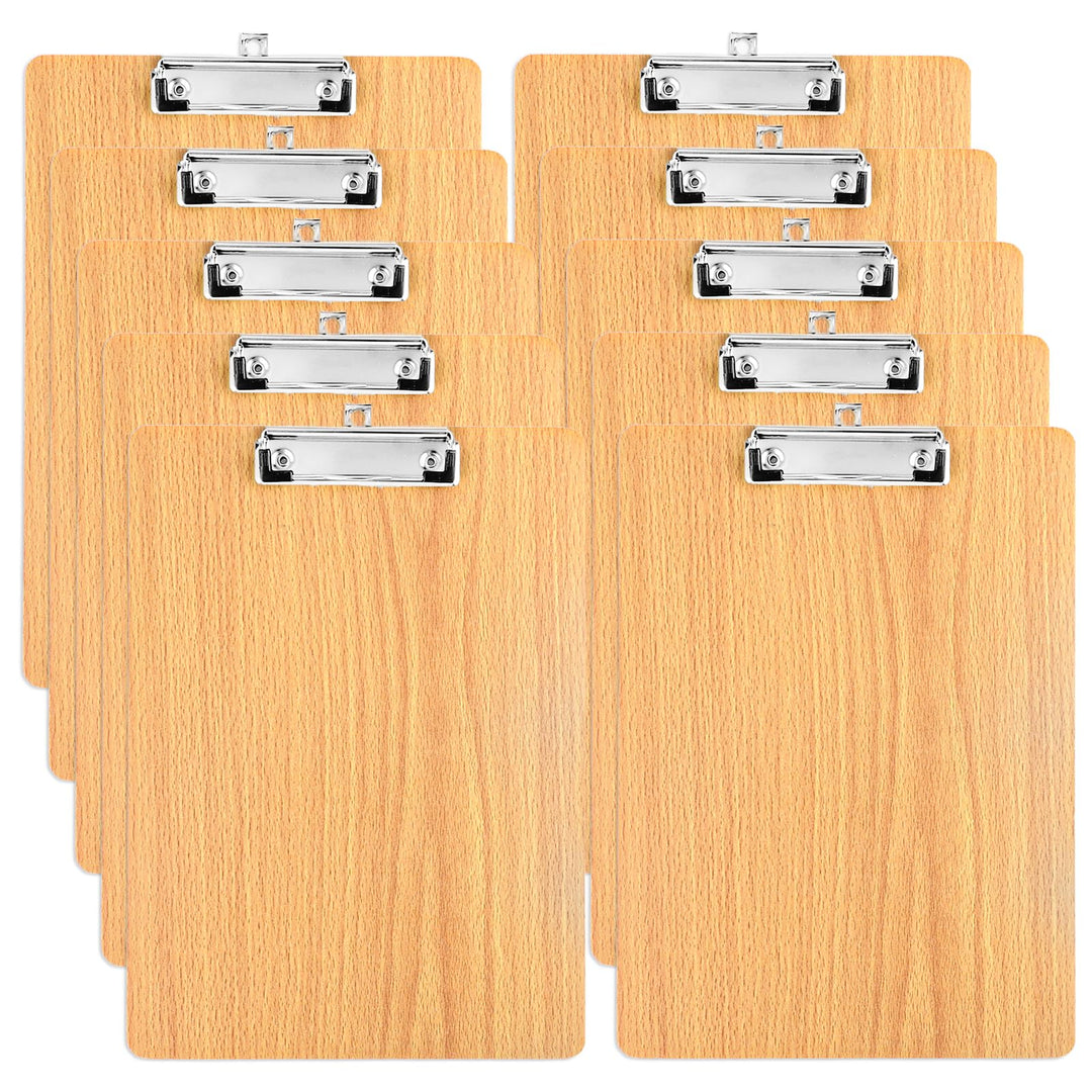 CYEER 10 Stück Klemmbrett A4 Holz Extra Dick 4MM, Klemmbretter A4, Schreibbrett Klemmbrett A4, Clipb