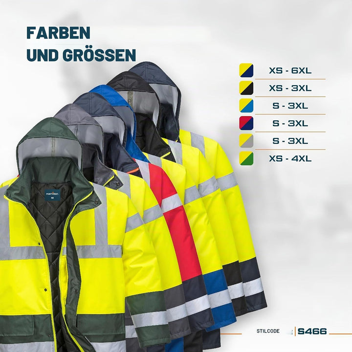 Portwest Warnschutz Kontrast Traffic-Jacke, Grösse: 5XL, Farbe: Gelb, S466YER5XL Gelb 5XL, Gelb 5XL