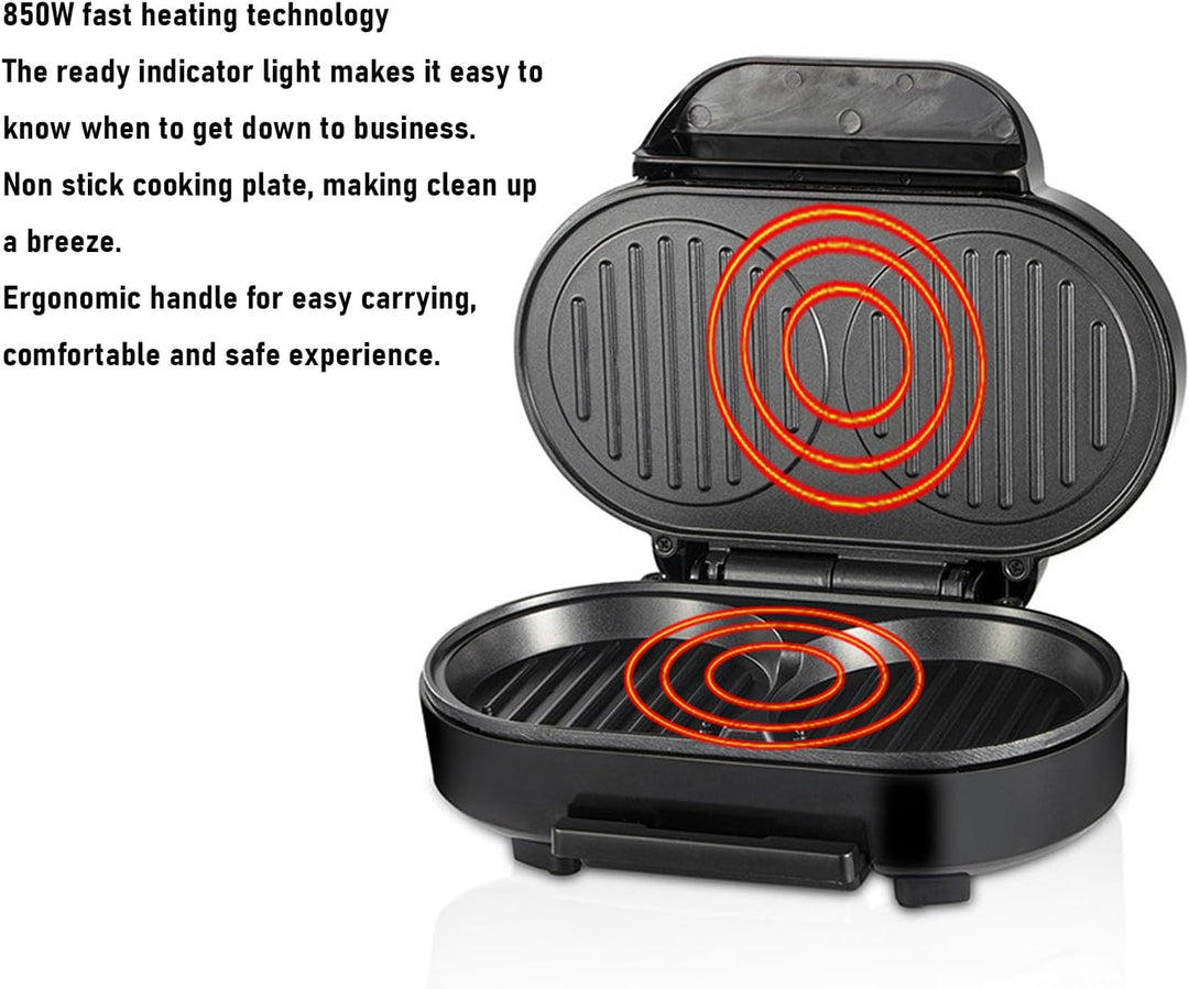 Elektrischer Pfannkuchen-Maker, 850 W, Doppelter Mini-Burger-Grill, Kleiner Elektrischer Grill, Omel
