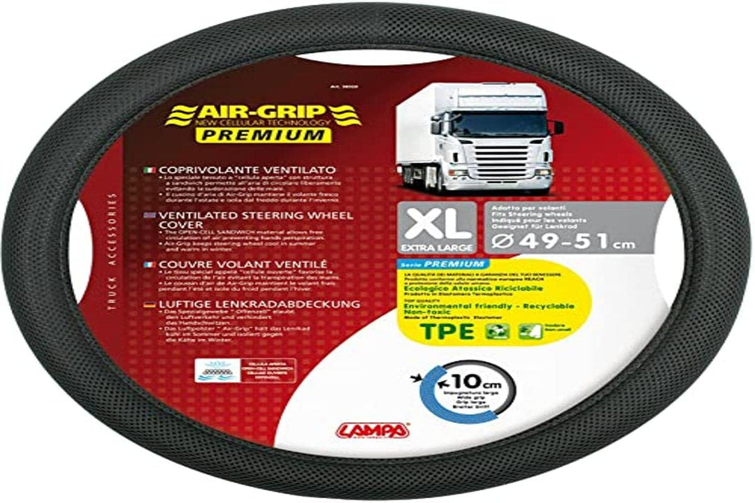 Lampa LkW-Lenkradschoner Air-Grip Premium Belüfteter Schwarz 49/51 cm
