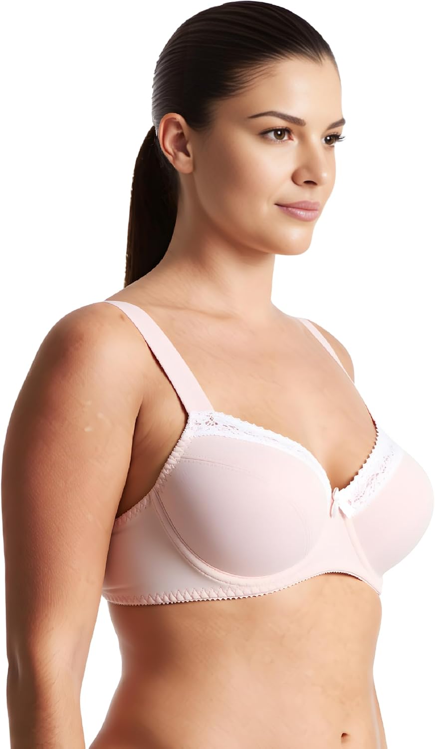 Curve Muse Damen-BH, ungefüttert, Balconette, Baumwolle, Spitze, Übergrösse, 2er- oder 3er-Pack 75B