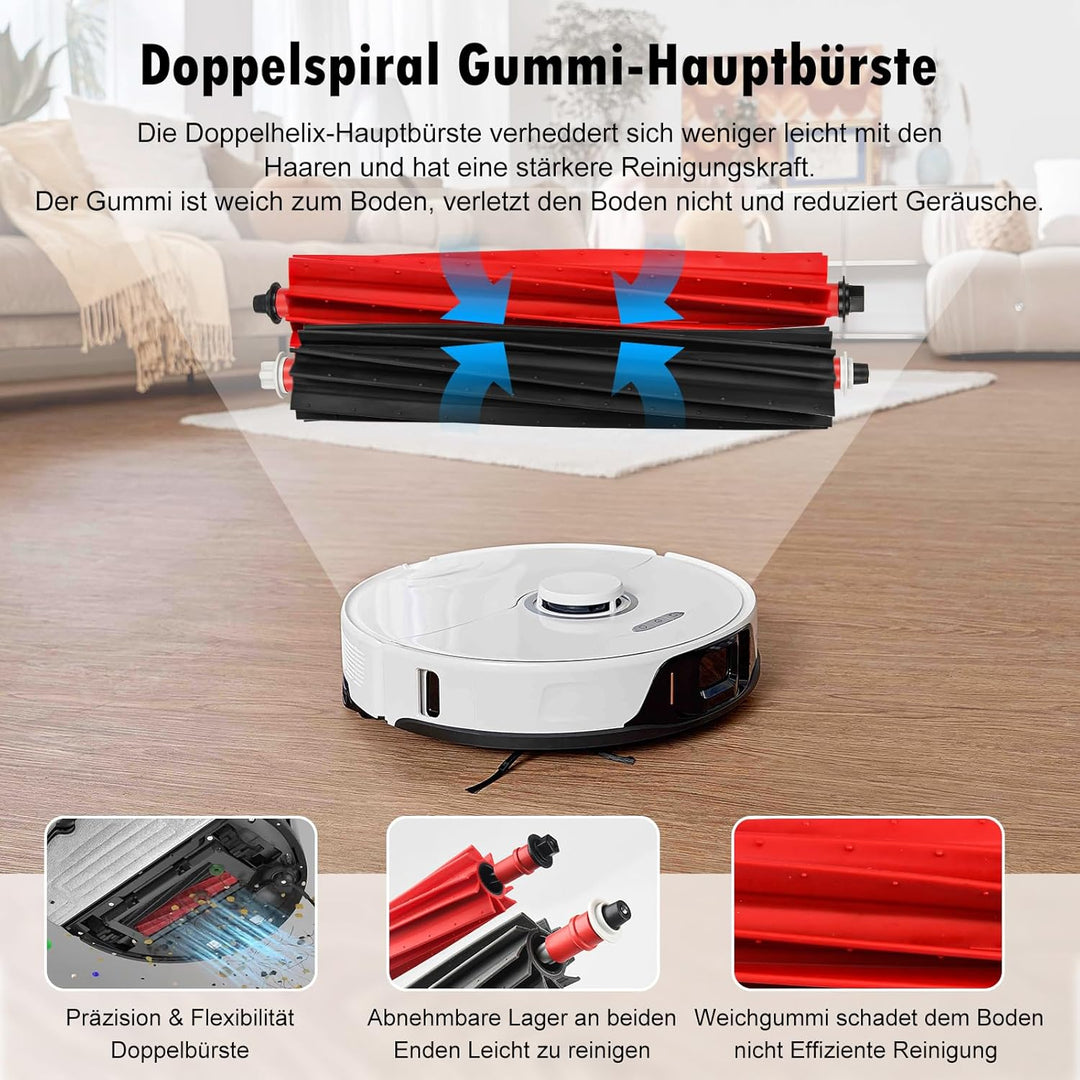 27 Stück Zubehör für Roborock S8 MaxV Ultra Staubsauger, 2 Hauptbürsten, 4 HEPA-Filter, 4 Mopps, 4 S