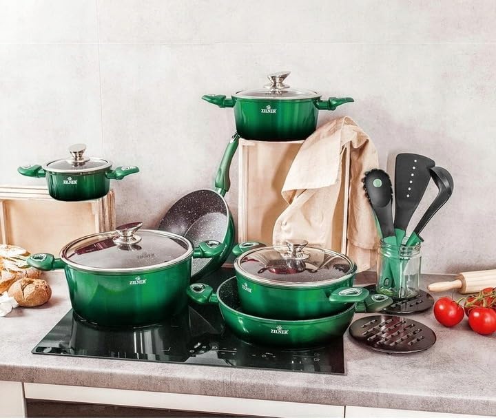 21-tlg Topfset Kochgeschirr-Set Zl-8542 Pots &amp; Pans Coated, Cooking Pot Set, Induction Pots Set, Coo
