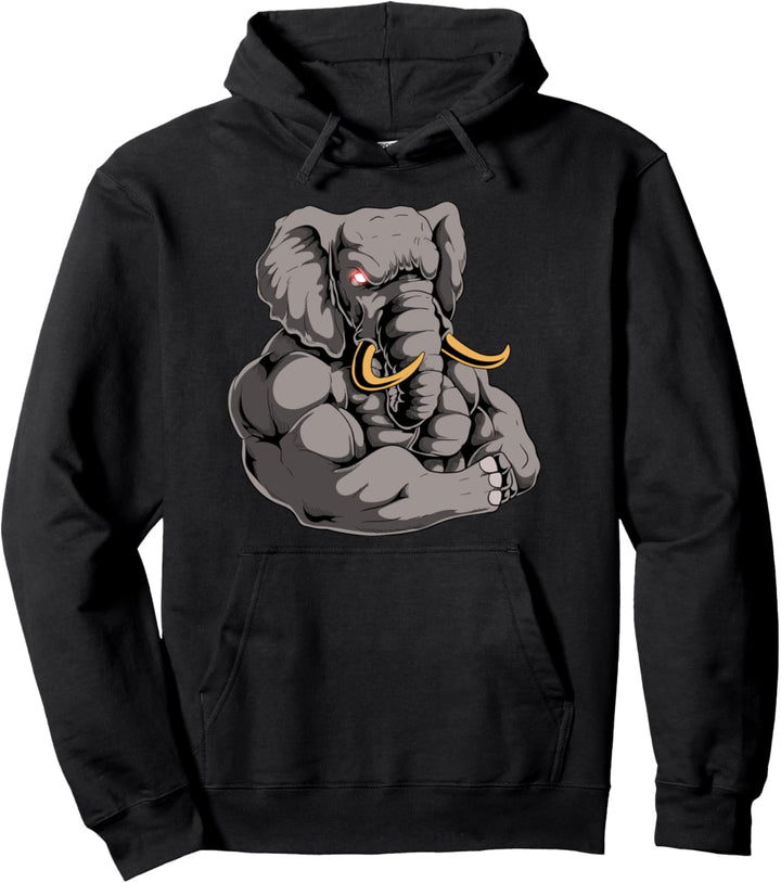 Elephant Powerlifter Strongman Gewichtheben Workout Gym Pullover Hoodie