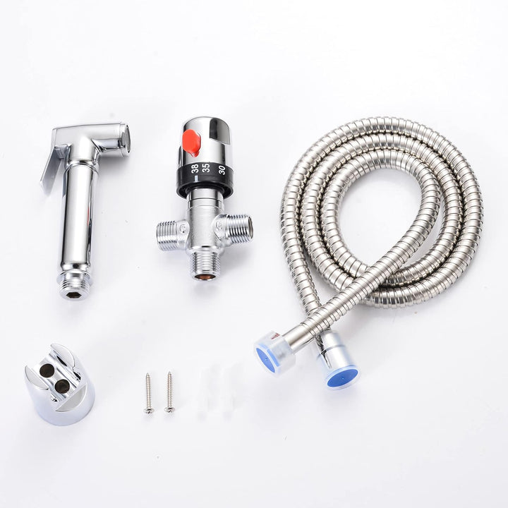 Xcel Home CAW 018 TH CAW011-TH Thermostat-Bidetdusche, verchromt, Duschkopf, Toilettenbrause aus Mes