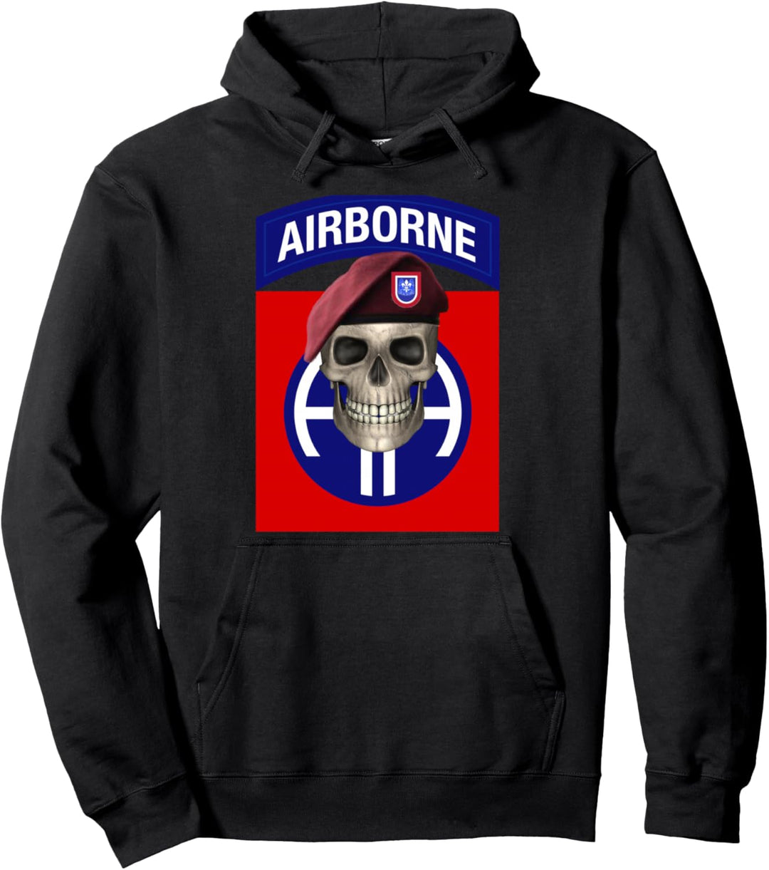 82nd Airborne – Ft Bragg, NC Skull Design Pullover Hoodie