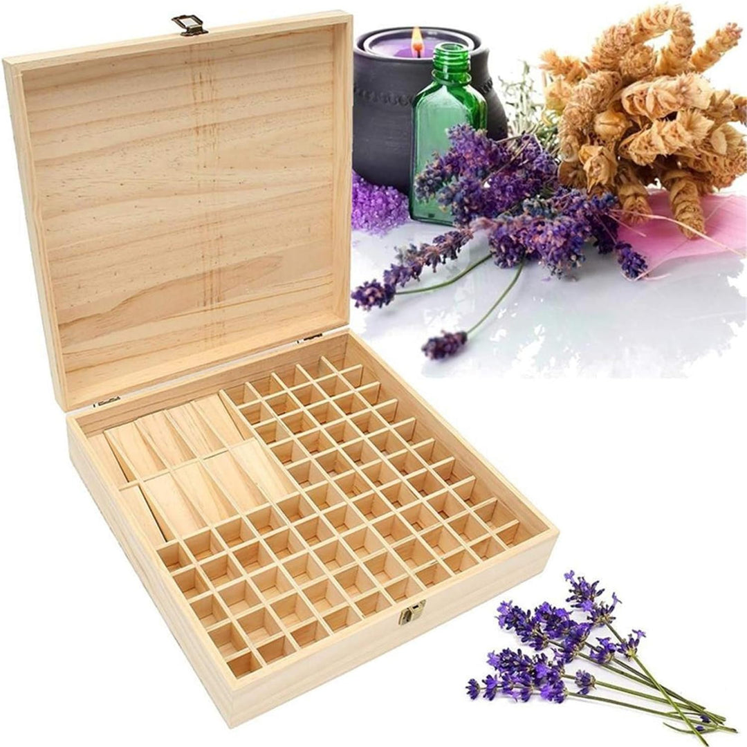 RoseFlower Bambus Ätherisches Öl Organisator Behälter Duftöle Display Ständer, 85 Löcher Aufbewahrun