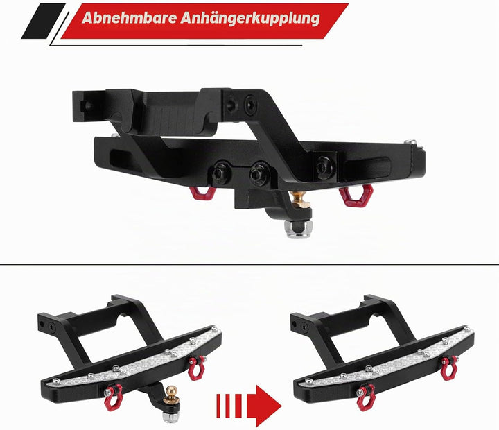 INJORA Vorne Hinten Bumper CNC Aluminium Stossstange 1/18 für TRX4M Defender Upgrade RC Crawler, Vor