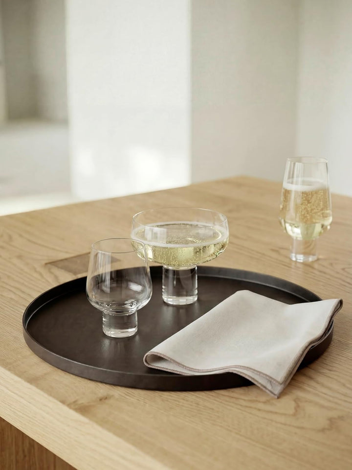 blomus | Tablett | Peasy | Edelstahl Black | rund S ⌀30cm | Indoor | Schwarz 30 cm, Schwarz 30 cm