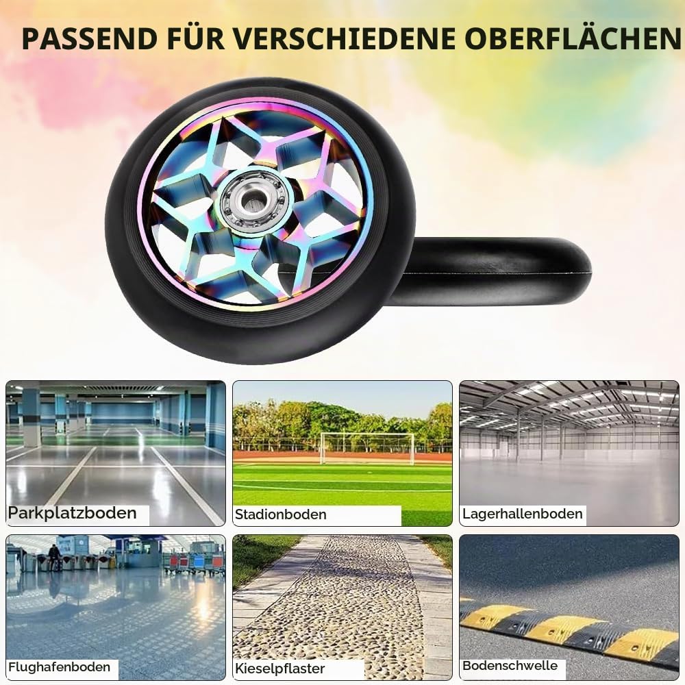 2 Stück 110mm Stunt Scooter Reifen, Stunt Scooter Rollen mit ABEC, 9 Kugellager, Ersatzräder für Sco
