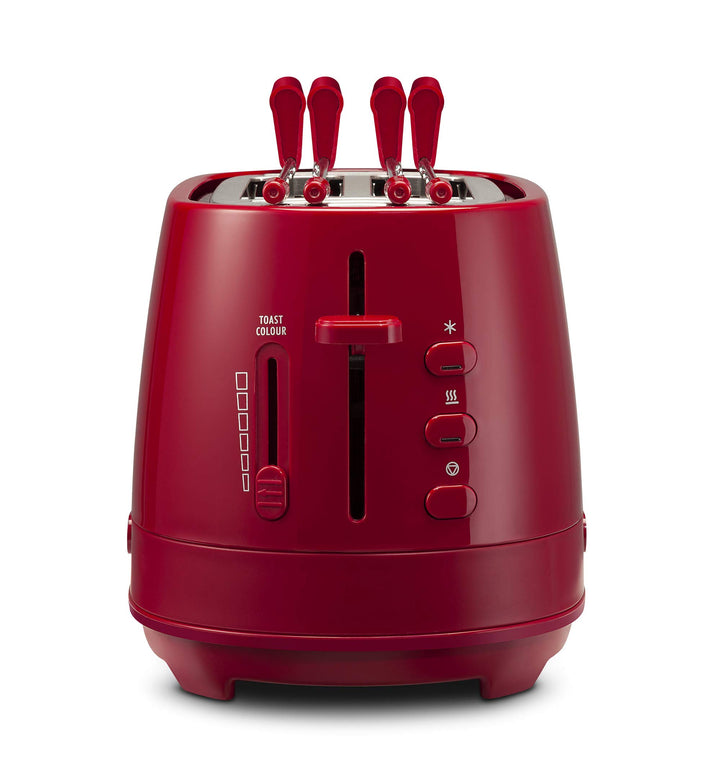 De Longhi CTLAP2203 Toaster mit Zange, 550 Watt. rot, Rot