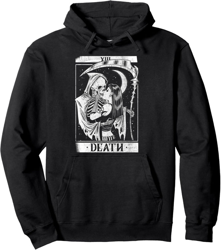 Blackcraft Vintage Death the Reaper - Kuss-Tarot-Karte Pullover Hoodie