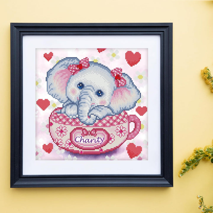 DIAMOND DOTZ DD5.073 - Original 5D Diamond Painting Set Elefant Charity, Kreativset mit 7.756 Diaman