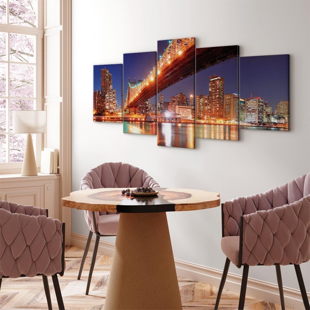 murando - Wandbilder XXL New York 100x50cm 5 tlg - Wand Deko Leinwand Bilder Gross Wanddeko Wohnzimm